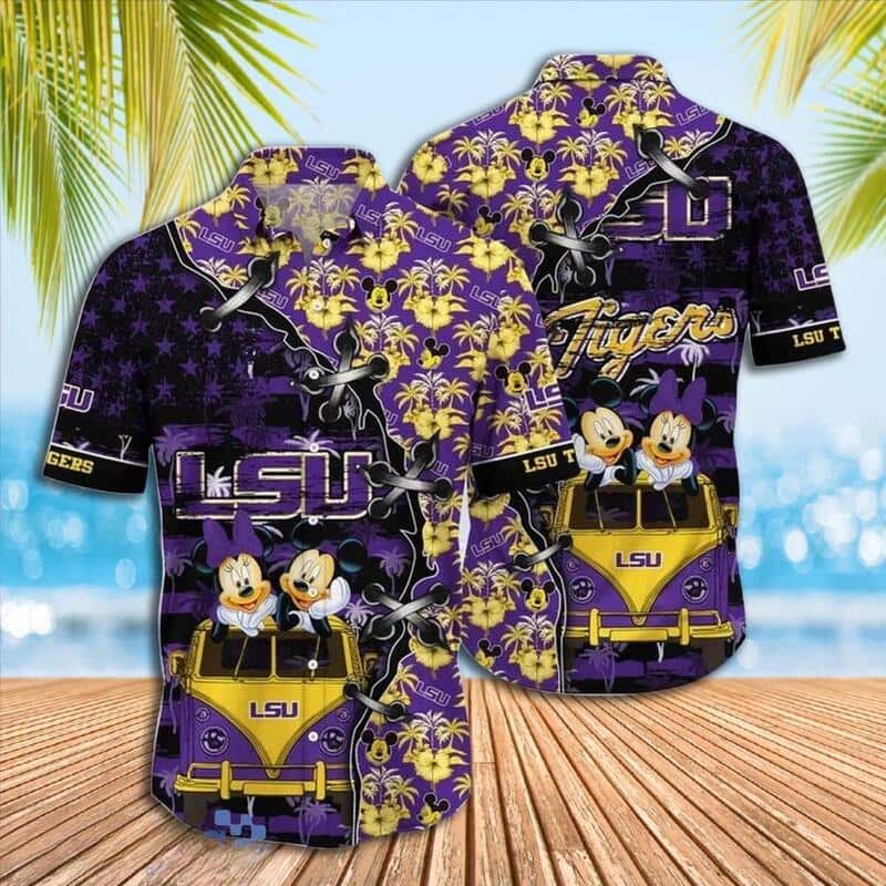 Disney Mickey Mouse LSU Tigers Hawaiian Shirt Gift For Fans
