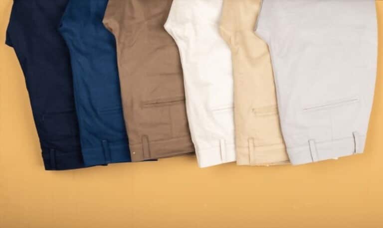 chino pants on brown background