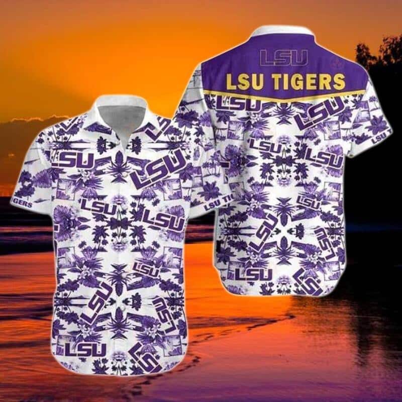 LSU Tigers Hawaiian Shirt Tropical Palm Tree Best Beach Gift