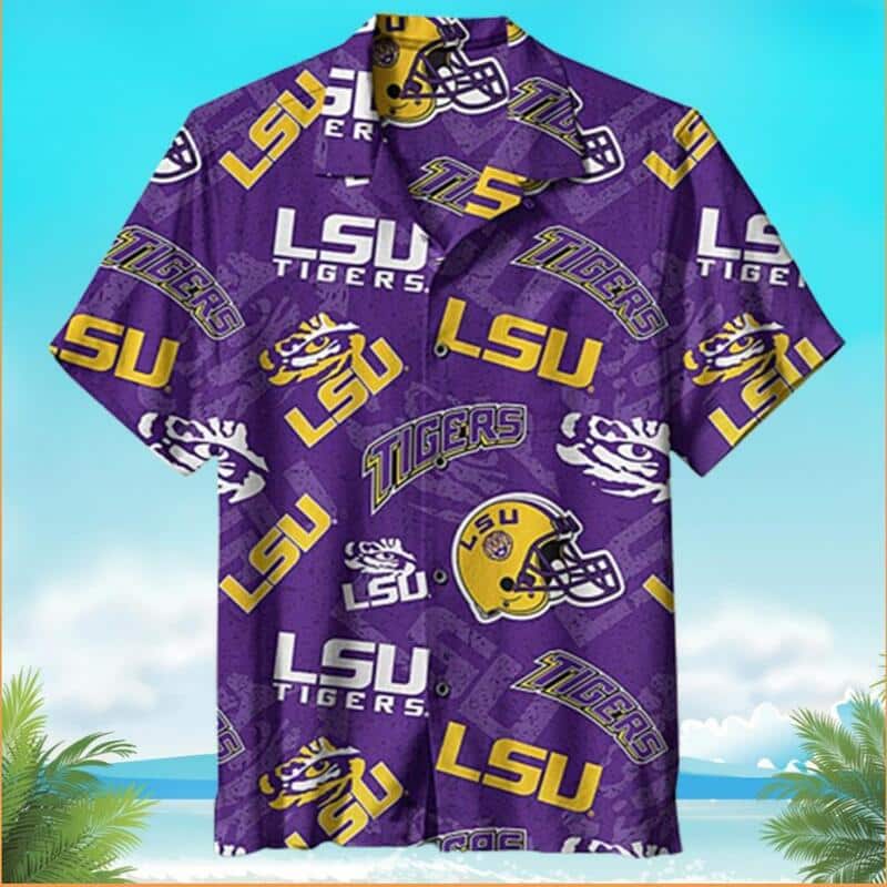 NCAA LSU Tigers Hawaiian Shirt Beach Gift For College Football Fans