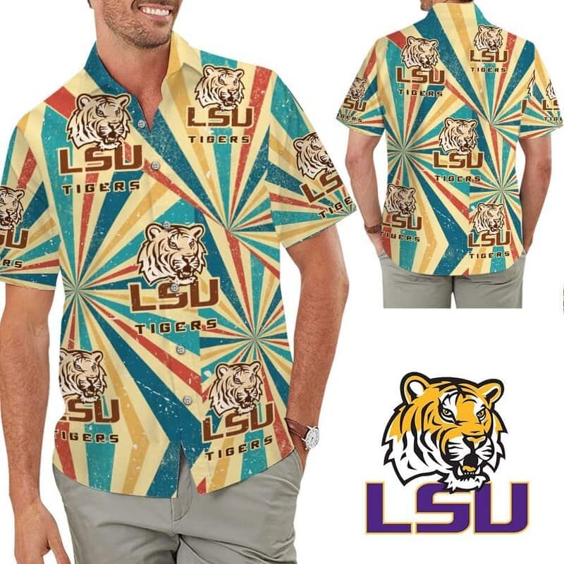 Vintage LSU Tigers Hawaiian Shirt Beach Gift For Dad