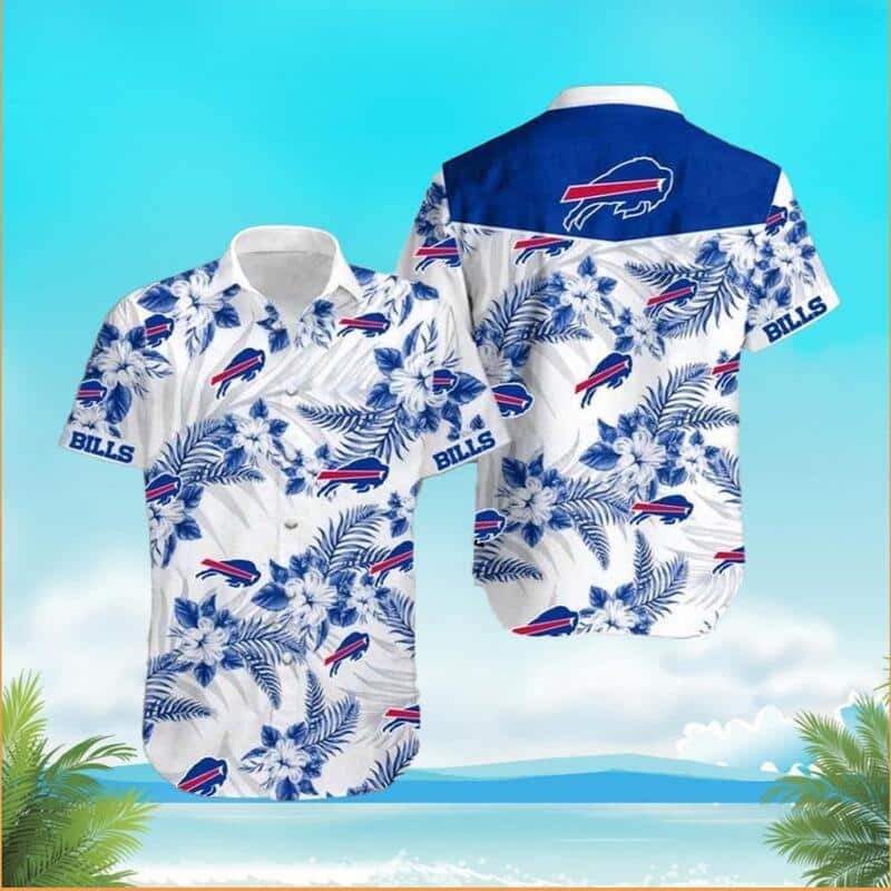Buffalo Bills Hawaiian Shirt Hibiscus Flowers Pattern Beach Gift For Football Fans