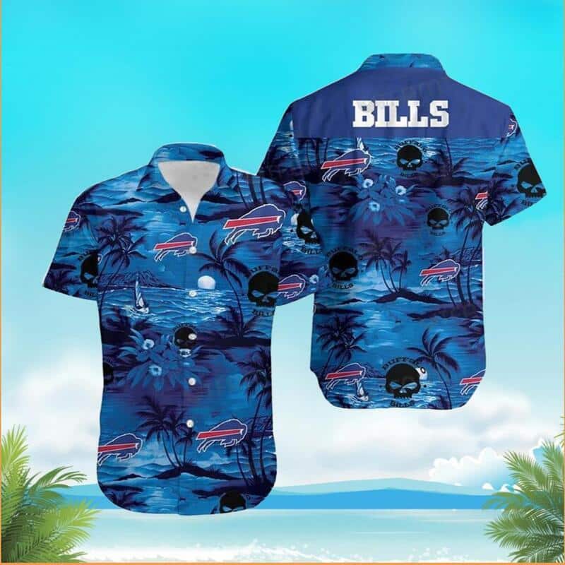 NFL Buffalo Bills Hawaiian Shirt Skull Coconut Tree Beach Gift For Dad