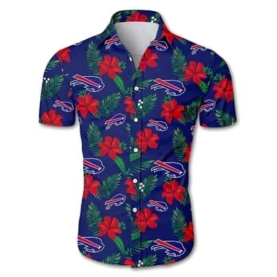 Buffalo Bills Hawaiian Shirt Red Hibiscus Pattern Gift For Beach Trip