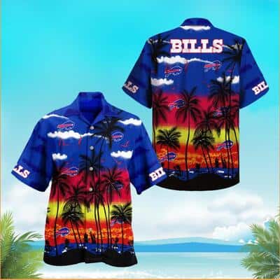Buffalo Bills Hawaiian Shirt Palm Leaves Pattern Summer Beach Gift
