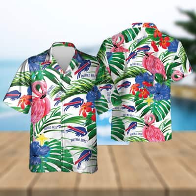 Buffalo Bills Hawaiian Shirt Flamingos Tropical Leaves Summer Gift For Friend