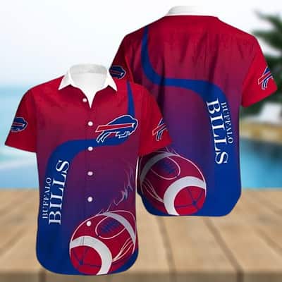 Buffalo Bills Hawaiian Shirt Red Fire Rugby Beach Gift For Dad