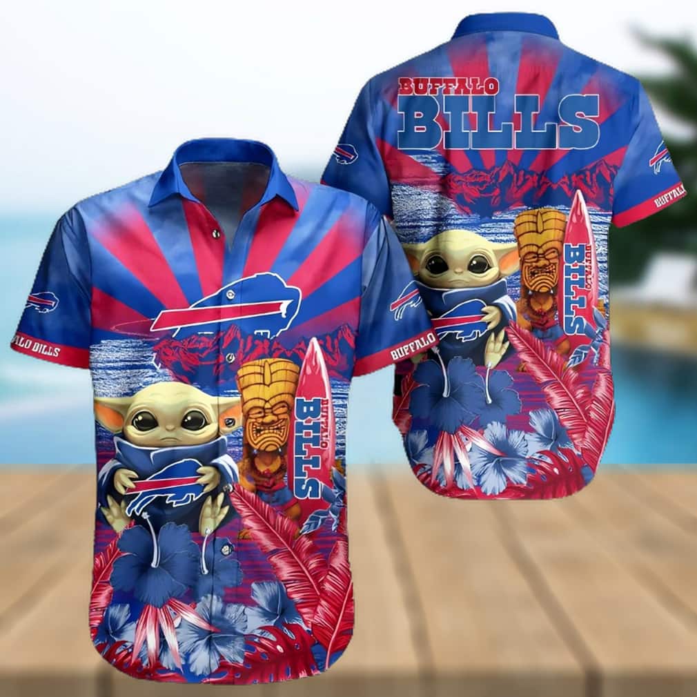Buffalo Bills Hawaiian Shirt Baby Yoda Star Wars Beach Gift For Friend