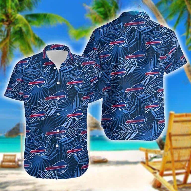 Buffalo Bills Hawaiian Shirt Blue Tropical Leaves All Over Print