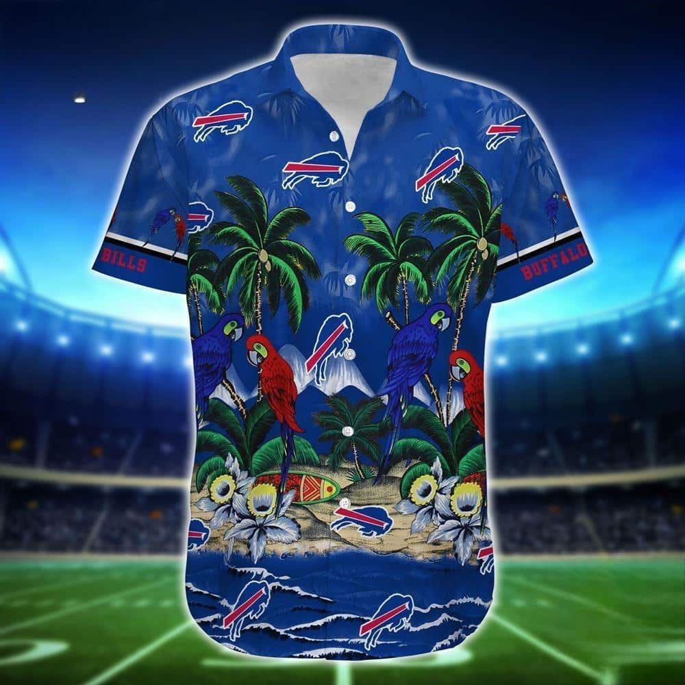 Buffalo Bills Hawaiian Shirt Parrot Pattern Beach Lovers Gift