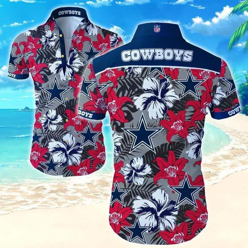 Dallas Cowboys Hawaiian Shirt Tropical Flower Pattern Gift For Sport Fans
