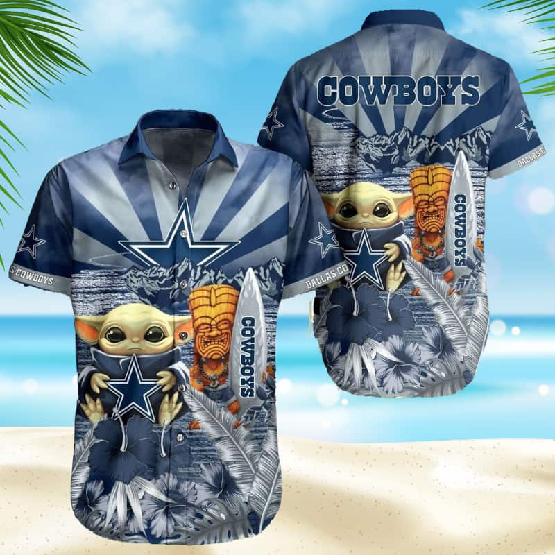 NFL Baby Yoda Star Wars Dallas Cowboys Hawaiian Shirt Beach Gift For Friend