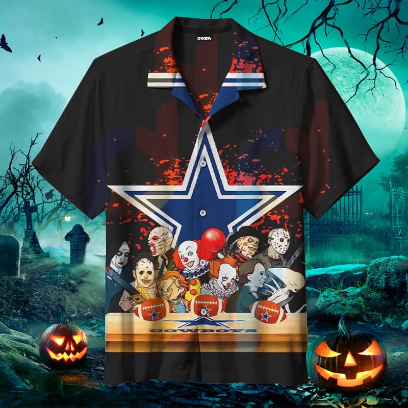 Horror Halloween Characters Dallas Cowboys Hawaiian Shirt