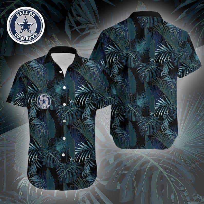 Dallas Cowboys Hawaiian Shirt Tropical Leaves Pattern All Over Print