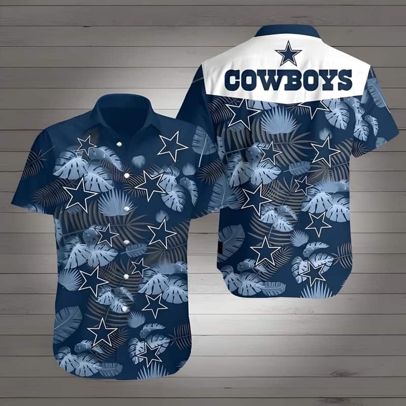 Dallas Cowboys Hawaiian Shirt Palm Leaves Pattern All Over Print