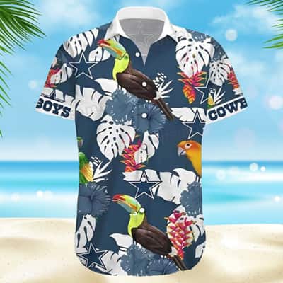 Dallas Cowboys Hawaiian Shirt Parrot Tropical Leaf Pattern All Over Print