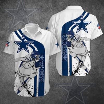White Aloha NFL Dallas Cowboys Hawaiian Shirt Gift For Football Fans