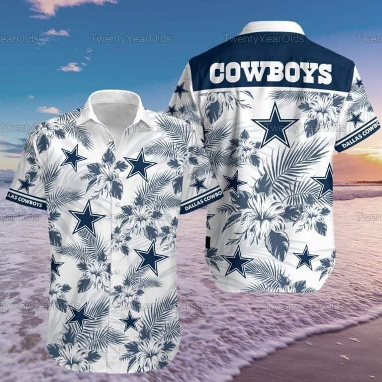 Dallas Cowboys Hawaiian Shirt Tropical Flower Pattern