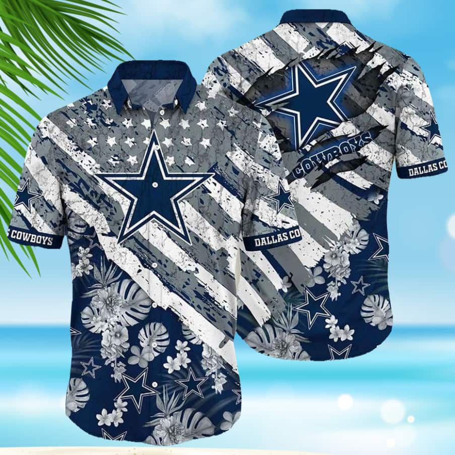 NFL Dallas Cowboys Hawaiian Shirt American Flag Football Gift For Players