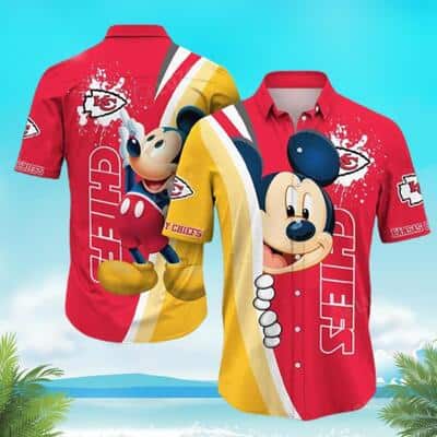 Disney Mickey Mouse With Kansas City Chiefs Hawaiian Shirt