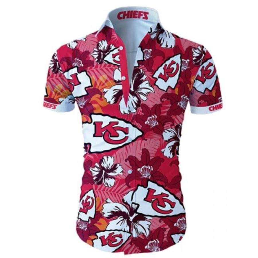 Kansas City Chiefs Hawaiian Shirt Tropical Flower Pattern