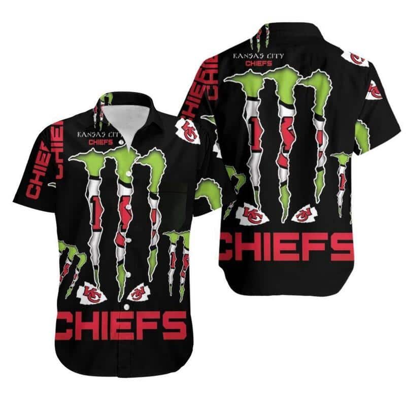 Monster Energy Logo Kansas City Chiefs Hawaiian Shirt