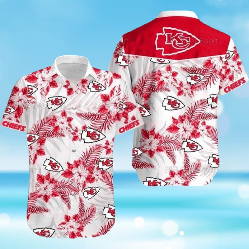Kansas City Chiefs Hawaiian Shirt Tropical Flower Pattern All Over Print