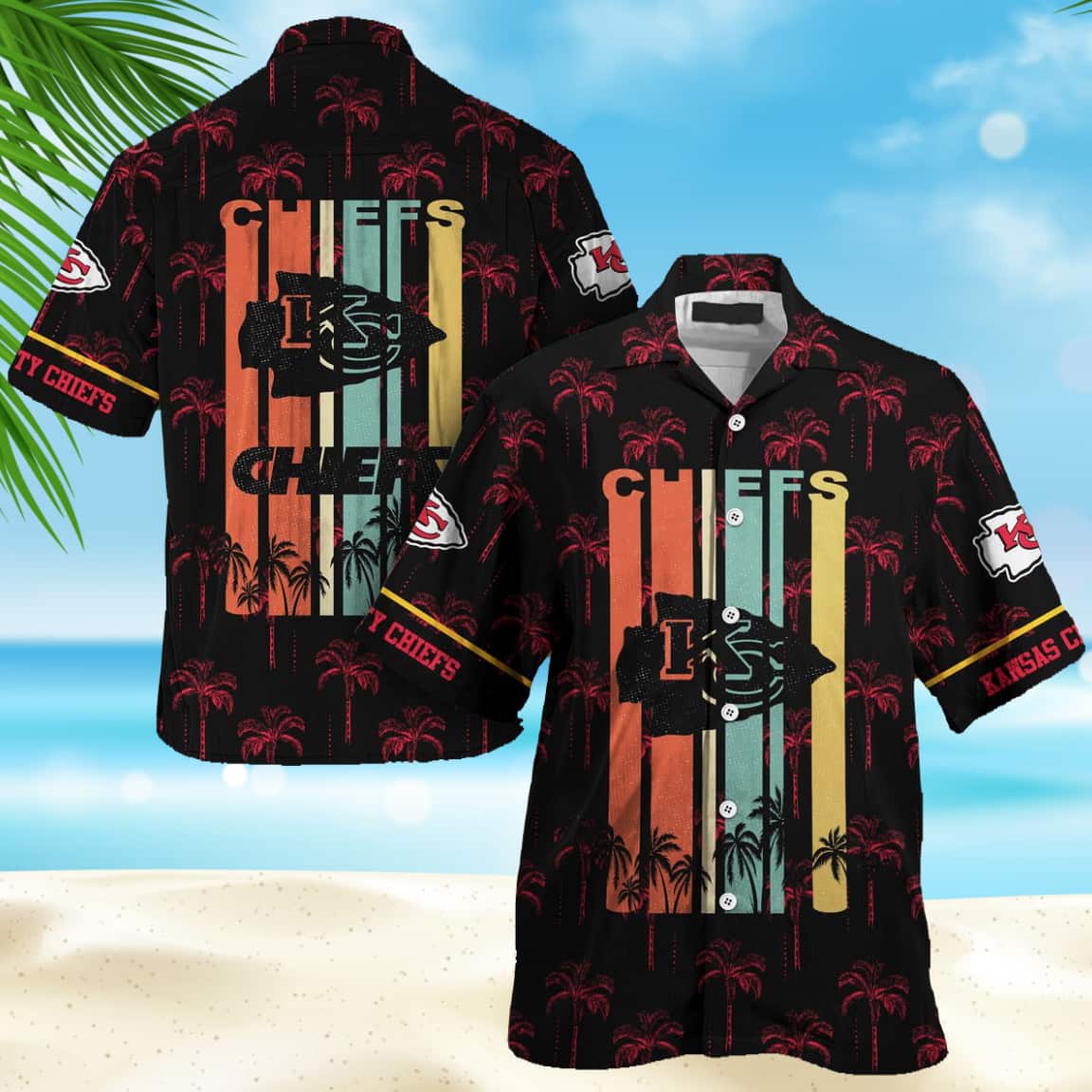 Vintage NFL Kansas City Chiefs Hawaiian Shirt Summer Beach Gift