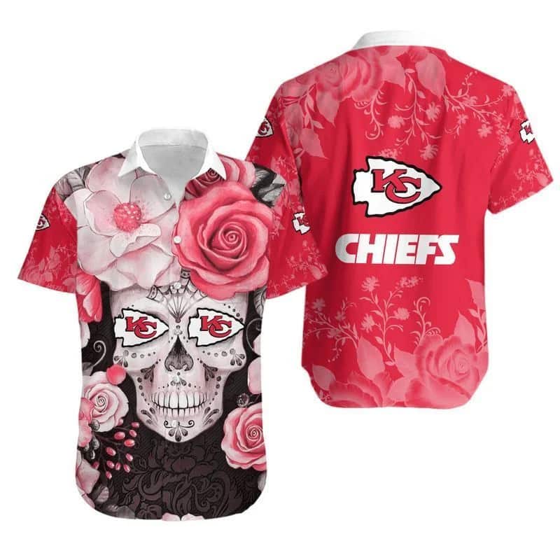 Kansas City Chiefs Hawaiian Shirt Skull Rose Trendy Summer Gift
