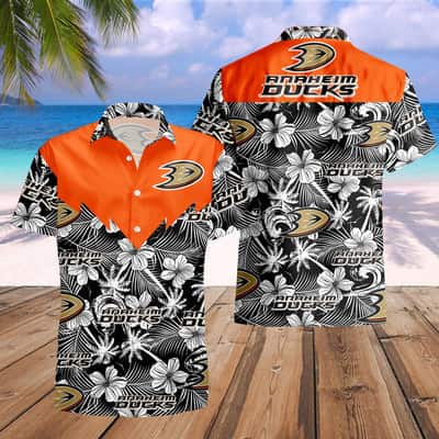 Anaheim Ducks Hawaiian Shirt Tropical Flower Pattern All Over Print