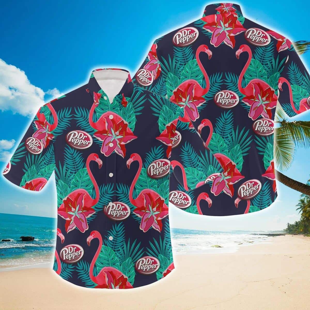 Dr Pepper Beer Hawaiian Shirt Tropical Flamingo Beach Gift For Friend