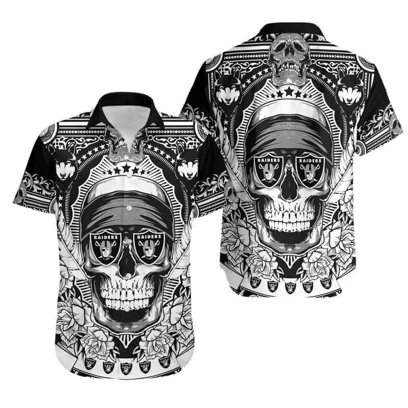 Horror Skull NFL Las Vegas Raiders Hawaiian Shirt For Football Fans