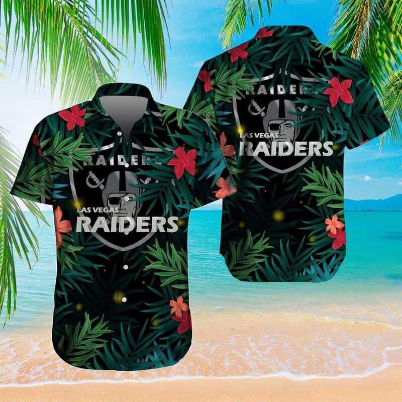 NFL Las Vegas Raiders Hawaiian Shirt Tropical Pattern