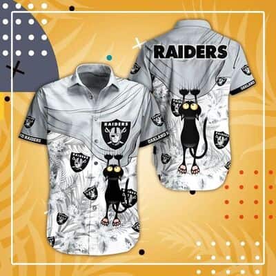 Black Cat NFL Las Vegas Raiders Hawaiian Shirt