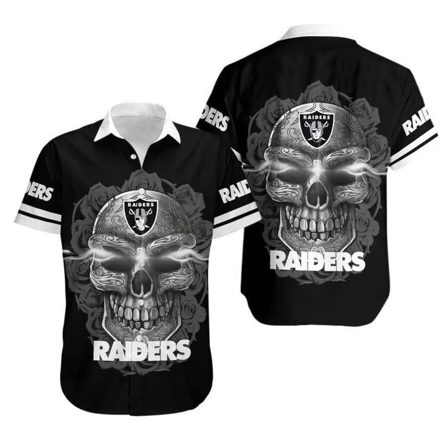 Sugar Skull NFL Las Vegas Raiders Hawaiian Shirt Football Gift For Players