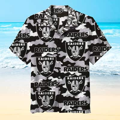 Camo Pattern NFL Las Vegas Raiders Hawaiian Shirt Football Gift For Men