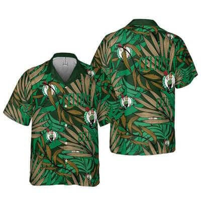 NBA Boston Celtics Hawaiian Shirt Tropical Palm Leaves
