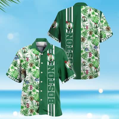 NBA Boston Celtics Hawaiian Shirt Flora Tone Green