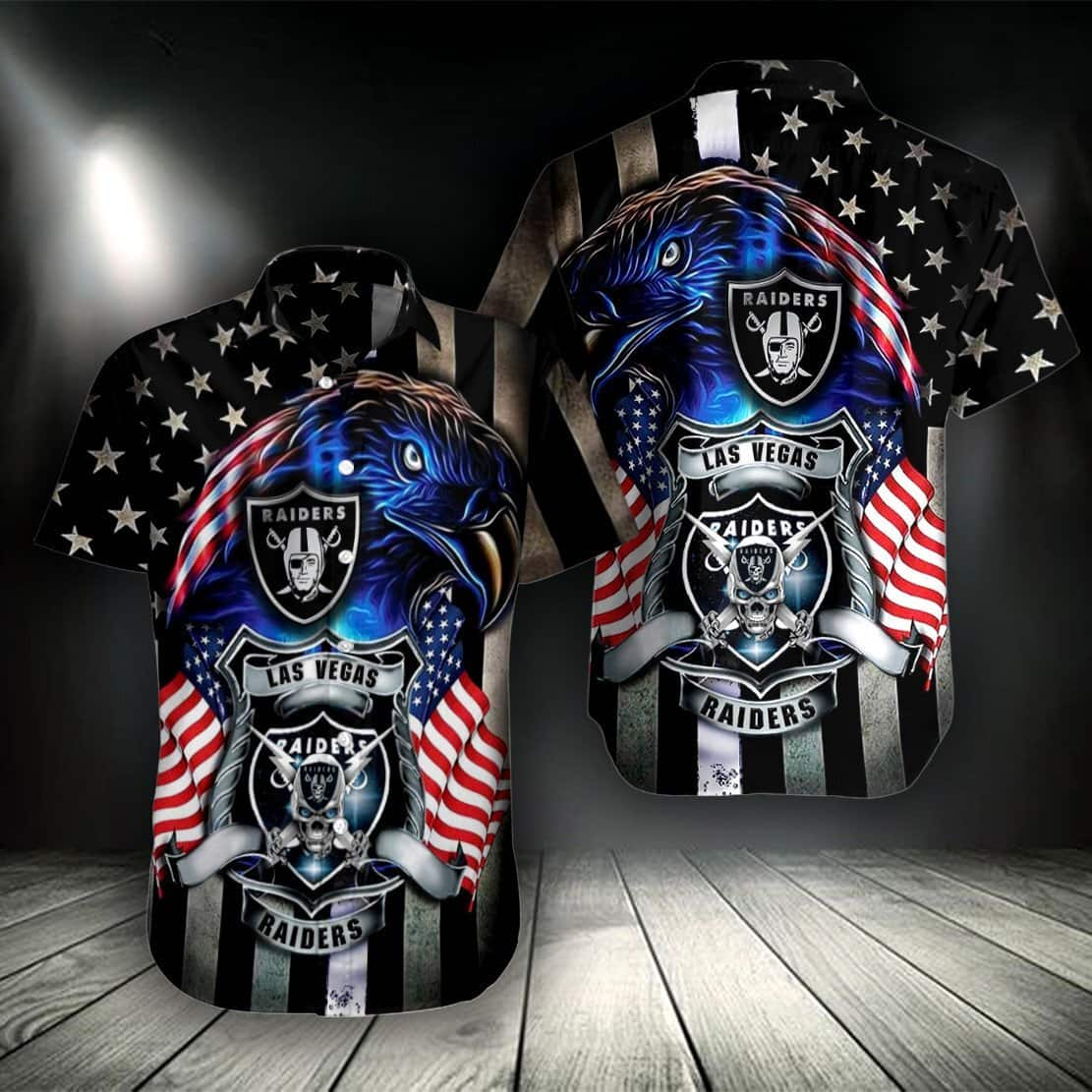 Las Vegas Raiders NFL Hawaiian Shirt 4th Of July Independence