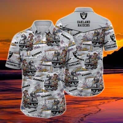 Las Vegas Raiders Hawaiian Shirt Halloween Characters Beach Lovers Gift