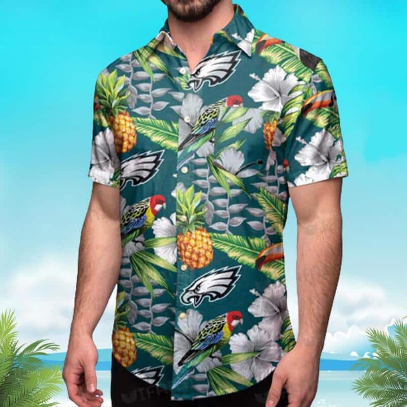 Philadelphia Eagles Hawaiian Shirt Tropical Parrots Best Beach Gift