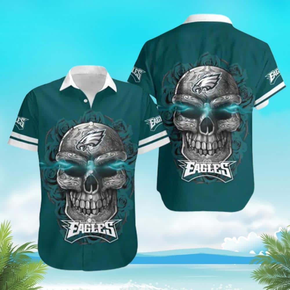 Sugar Skull NFL Philadelphia Eagles Hawaiian Shirt
