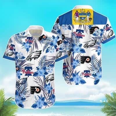 Philadelphia Eagles Hawaiian Shirt Tropical Flower Pattern Gift For Football Fans