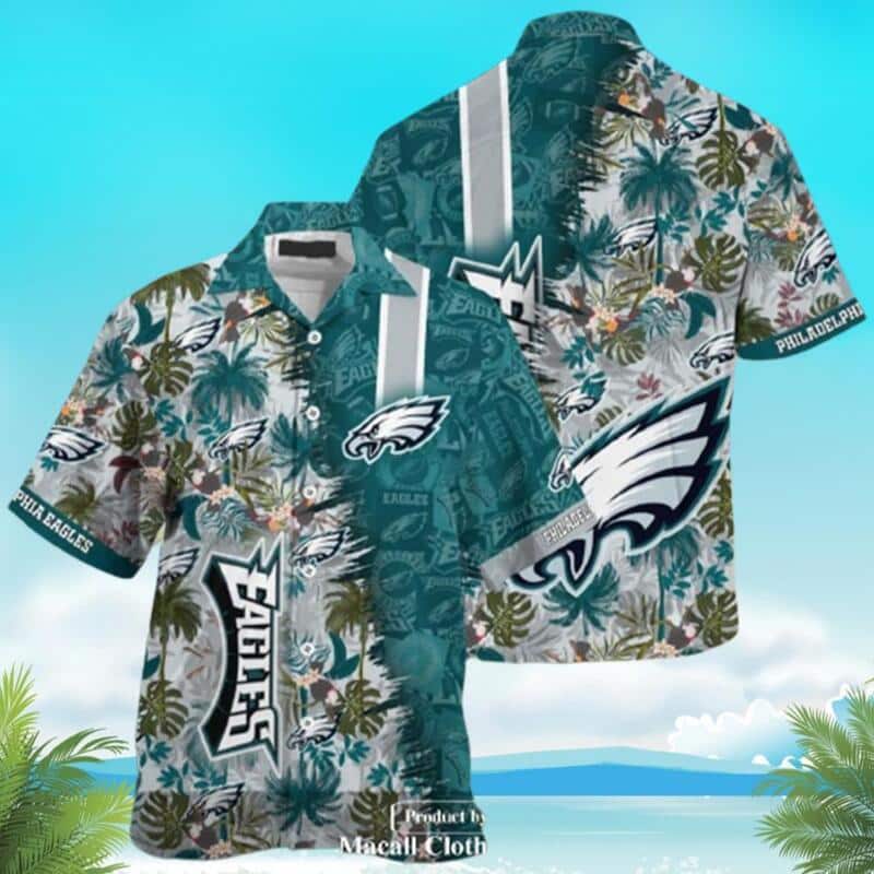 NFL Philadelphia Eagles Hawaiian Shirt Palm Leaf Pattern
