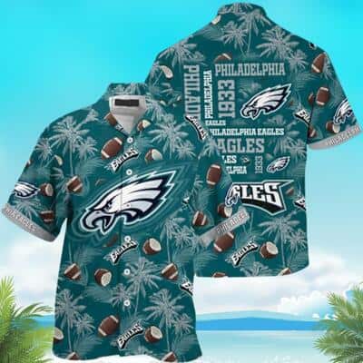 Philadelphia Eagles Hawaiian Shirt Coconut Tree Pattern Best Beach Gift