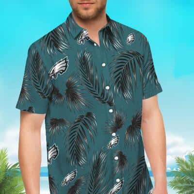 NFL Philadelphia Eagles Hawaiian Shirt Palm Leaf Pattern All Over Print