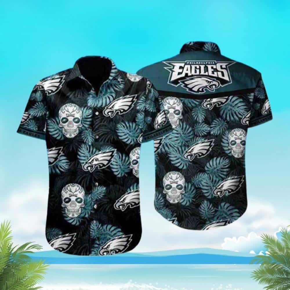 Tropical Skull NFL Philadelphia Eagles Hawaiian Shirt
