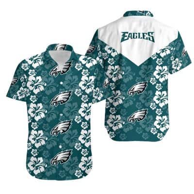 NFL Philadelphia Eagles Hawaiian Shirt Hibiscus Pattern Football Gift For Men