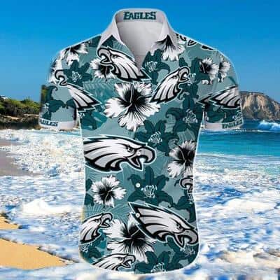 NFL Philadelphia Eagles Hawaiian Shirt Hibiscus Pattern Trendy Summer Gift