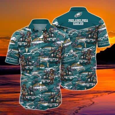 Halloween Characters NFL Philadelphia Eagles Hawaiian Shirt Gift For Football Fans